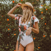 Pbong mid size graduation outfit romantic style teen swag clean girl ideas 90s latina aestheticVintage Butterfly Sleeve One-Piece Swim Suits Boho Floral Printed Swimwear Bathing Suit Sexy Swimming Suit For Women Swimsuit L8